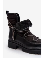 Śniegowce Damskie Z Ozdobnym Wiązaniem Czarne Rilana