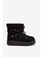 Dámské sněhule na platformě s šněrováním černé Roselya