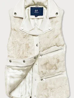 Dámska okrová kožušinová vesta (GSQ2249)