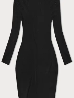 Čierne ceruzkové šaty s rolákom (MM98015)