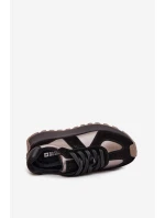 Zamszowe Sneakersy Damskie Ocieplane Na Platformie Big Star OO274A217 HI-POLY SYSTEM Czarne