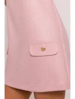 M855 Mini šaty v áčkovej línii - broskyňové