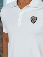 Pánske polo tričko s aplikáciou biele FashionStreet PX0648
