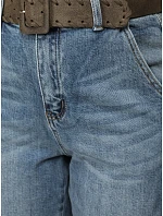 Dámske baggy džínsy s opaskom, modré, FashionStreet UY3123 Dámske baggy džínsy s opaskom, modré, FashionStreet UY3123