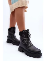 Wysokie Śniegowce Damskie Ocieplane Czarne Freoc