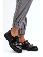 Damskie Lakierowane Półbuty D&A MR870-81 Czarne