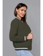 Dámska bunda typu bomber v army farbe (16M9070-136)