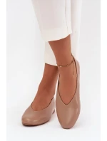 Baleriny Damskie Z Eko Skóry Na Płaskim Obcasie Beżowe Olyssia