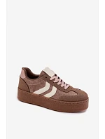 Dámske tenisky na platforme s remienkami Khaki Kaya Dámske tenisky na platforme s remienkami Khaki Kaya