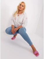 Blúzka LK BZ 509324 1.81P biela a ružová