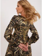 LK SK 509565 šaty.07 čierna a zlatá