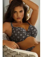 Dámske dvojdielne plavky Barbados 12 S933BA12-3 čierne s geometrickým vzorom - Self