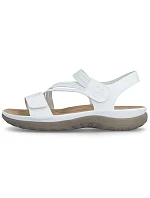 Pohodlné dámske sandále na suchý zips s gumičkami biele Rieker 64870-81 Pohodlné dámske sandále na suchý zips s gumičkami biele Rieker 64870-81