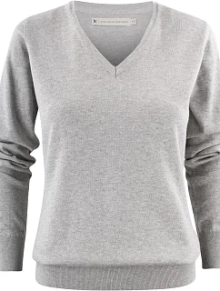 James Harvest Ashland V-Neck Women Dámsky sveter s výstrihom do V 62.2505 šedá melírovaná