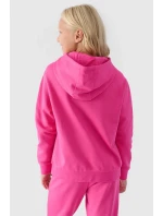 Dziewczęca Nierozpinana Bluza Z Kapturem Gładka Fuksja 4F 4FJWMM00TSWSF1316-55S