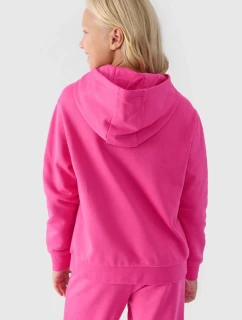 Dziewczęca Nierozpinana Bluza Z Kapturem Gładka Fuksja 4F 4FJWMM00TSWSF1316-55S