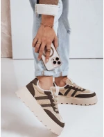 Dámske tenisky s kožušinou na platforme hnedé FashionStreet ZY1082