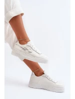 Sneakersy Damskie Na Platformie Białe Zeparine