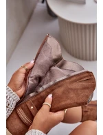 Kozaki Damskie Do Połowy Łydki Na Słupku Ocieplane Camel Ivanelis