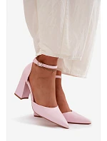 Lodičky na podpatku z umělé kůže Růžové Selvra