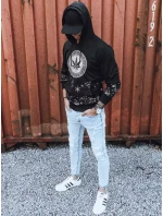 Pánska mikina s potlačou čierna FashionStreet BX5326