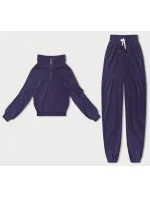 Dámsky teplákový komplet typu "wafel" vo slivkovej farbe (AMG-339A)