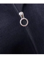 Tmavo modrý dámsky teplákový komplet typu "wafel" (AMG-339A)