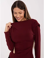 Elegantná vankúšová blúzka vo vínovej farbe (21898) Elegantná vankúšová blúzka vo vínovej farbe (21898)