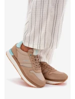Zamszowe Sneakersy Damskie Big Star RR274A048 HI-POLY SYSTEM Ciemnobeżowe