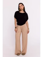 B287 Viskózový top bez ramienok - čierny