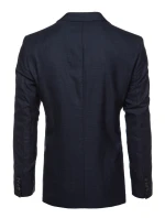 Pánske jednoradové sako v tmavomodrej farbe FashionStreet MX0640 Pánske jednoradové sako v tmavomodrej farbe FashionStreet MX0640