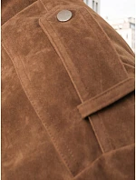 Dámska semišová bomber bunda svetlohnedá FashionStreet TY5644 Dámska semišová bomber bunda svetlohnedá FashionStreet TY5644