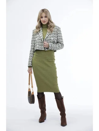 Krátke zelené dvojradové sako (AG3-1812)