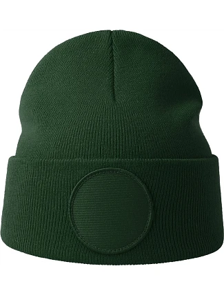 Atlantis Headwear Wind-S Circular Patch Pletená čiapka s nášivkou 33.0319 fľaškovozelená