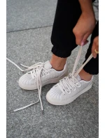 Sneakersy Damskie Ze Zdobieniem Na Platformie Beżowe Eanneth