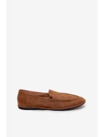 Mokasyny Damskie Z Eko Zamszu Płaskie Camel Miryelle