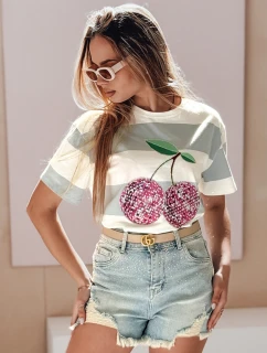 Dámske džínsové šortky so zirkónmi LIKE A STAR modré FashionStreet SY0487
