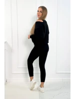 3-dielna sada mikina + top + legíny čierna 3-dielna sada mikina + top + legíny čierna