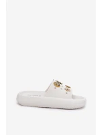Klapki Damskie Piankowe Z Przypinkami Vinceza 76055 Białe