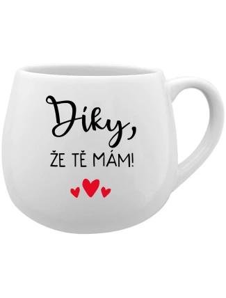 DÍKY, ŽE TĚ MÁM! - bílý keramický hrníček 300 ml