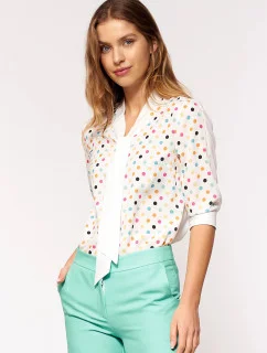 Dámska blúzka B140 ecru-bodky - Nife