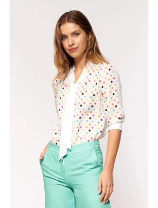 Dámska blúzka B140 ecru-bodky - Nife