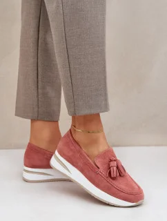 Mokasíny TQ2407 ružovo-biele - vykročte štýlovo