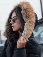 Dámska prešívaná bunda s kožušinou čierna FashionStreet TY4577