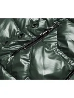 Zelená dámska metalická bunda (B8008-10)