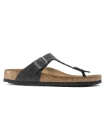 Birkenstock Gizeh NU Oiled Black Regular Oiled kožené žabky pre široké nohy (0845251)