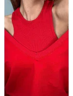 3-dielny set mikina + top + legíny červená