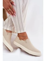 Dámske slip-on tenisky Big Star - béžové