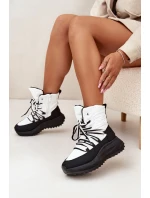 Dámske snežnice Big Star so zipsom - White/Black
