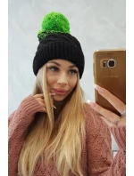 Fleecová čiapka Ilona K218 čierna+zelená